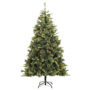 vidaXL Sapin de Noël artificiel pliable avec pommes de pin 240 cm