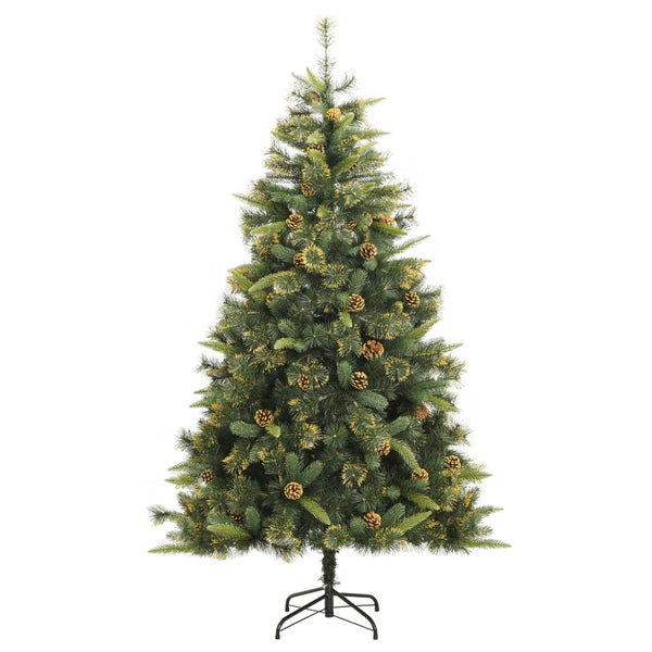vidaXL Sapin de Noël artificiel pliable avec pommes de pin 240 cm