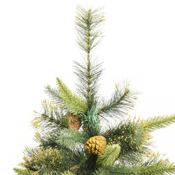vidaXL Sapin de Noël artificiel pliable avec pommes de pin 240 cm