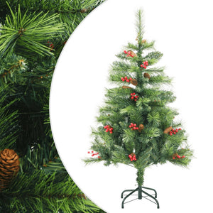 Klappbarer Weihnachtsbaum mit Zapfen & Beeren - 120cm