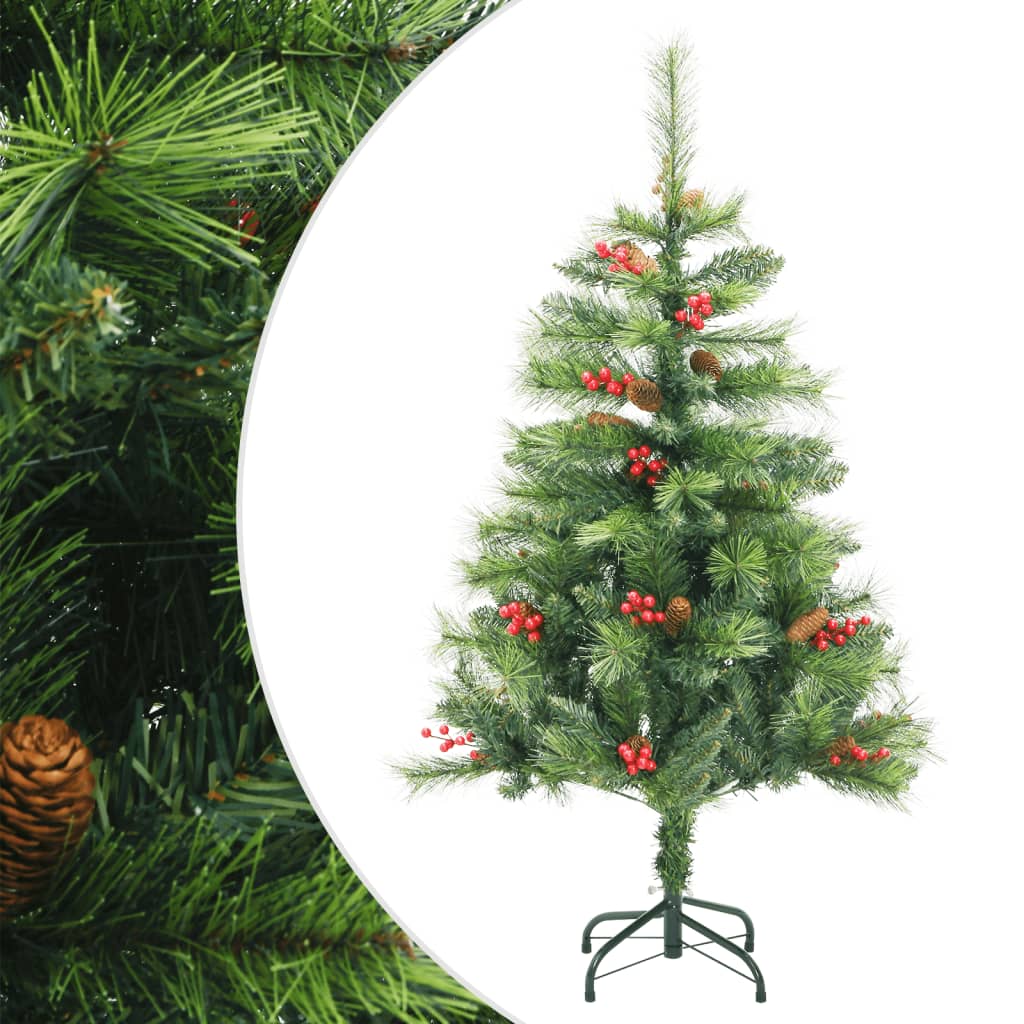 Klappbarer Weihnachtsbaum mit Zapfen & Beeren - 120cm