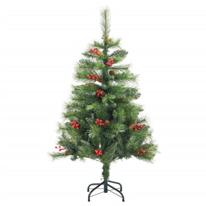 Klappbarer Weihnachtsbaum mit Zapfen & Beeren - 120cm
