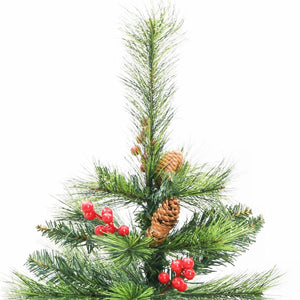 Klappbarer Weihnachtsbaum mit Zapfen & Beeren - 120cm