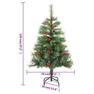 Klappbarer Weihnachtsbaum mit Zapfen & Beeren - 120cm