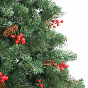 Künstlicher Weihnachtsbaum mit Zapfen & Beeren, 240cm