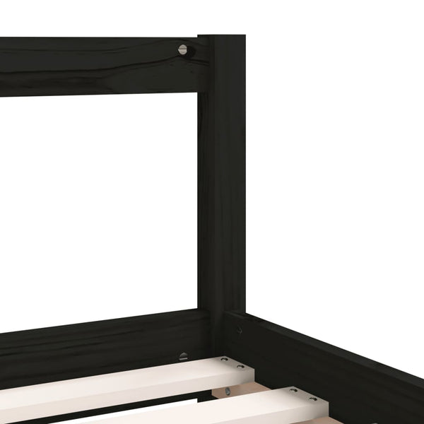 Schwarzes Kinderbett mit Schubladen 90x190 cm