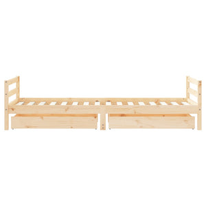 Kinderbett 90x200 cm Kiefer Massivholz mit Schubladen