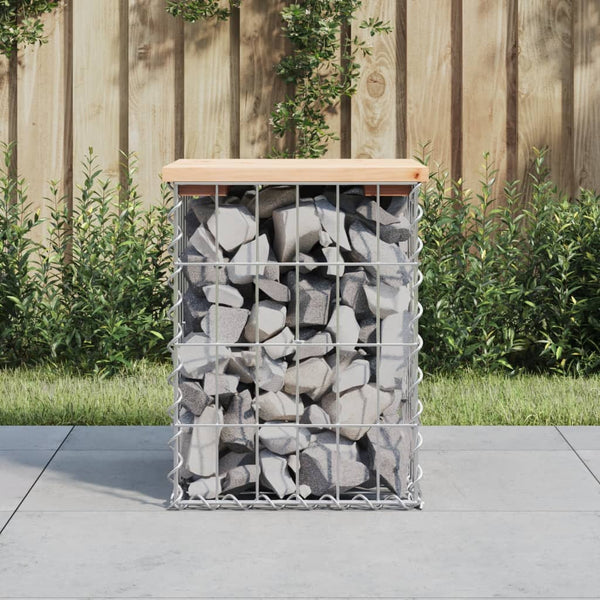 Gabionen Gartenbank Kiefer Massivholz 33x31x42cm