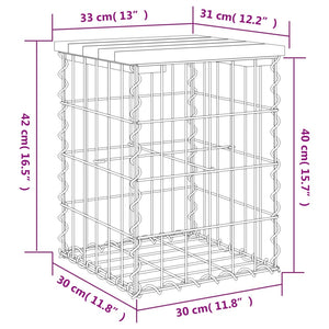 Gartenbank Gabione Douglasie 33x31x42cm