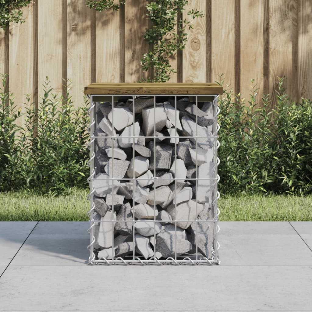 Gabionen Gartenbank Kiefer Imprägniert 33x31x42cm