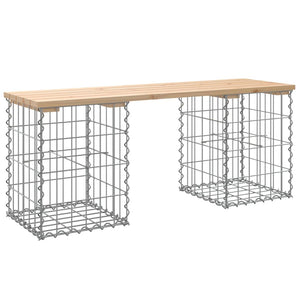 Gabionen Gartenbank 103cm Kiefer Massivholz