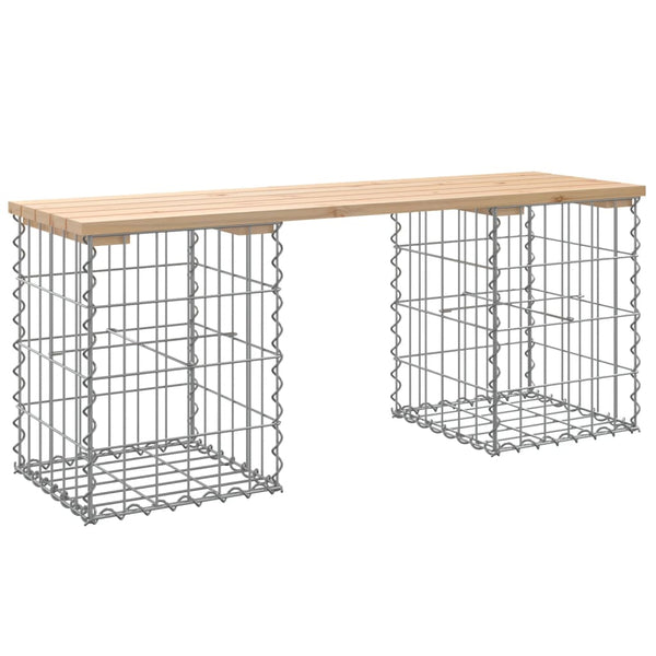 Gabionen Gartenbank 103cm Kiefer Massivholz