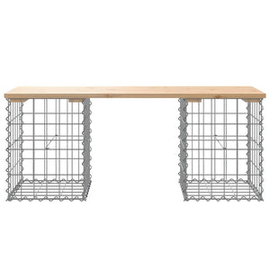Gabionen Gartenbank 103cm Kiefer Massivholz