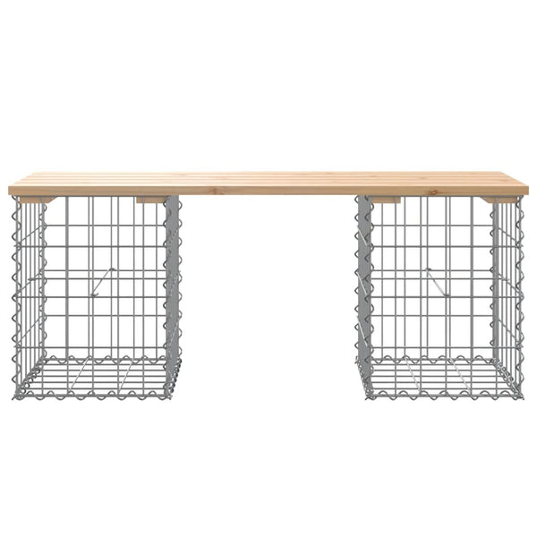 Gabionen Gartenbank 103cm Kiefer Massivholz