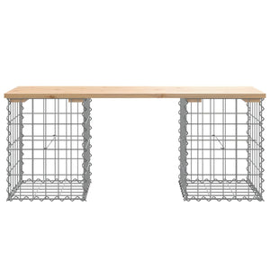 Gabionen Gartenbank 103cm Kiefer Massivholz