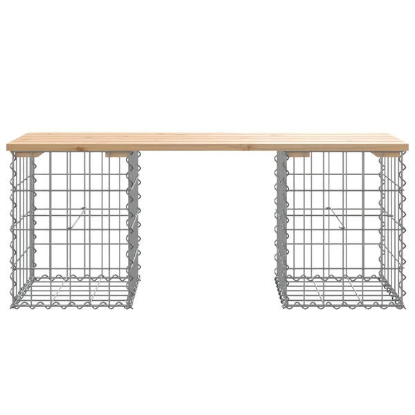 Gabionen Gartenbank 103cm Kiefer Massivholz