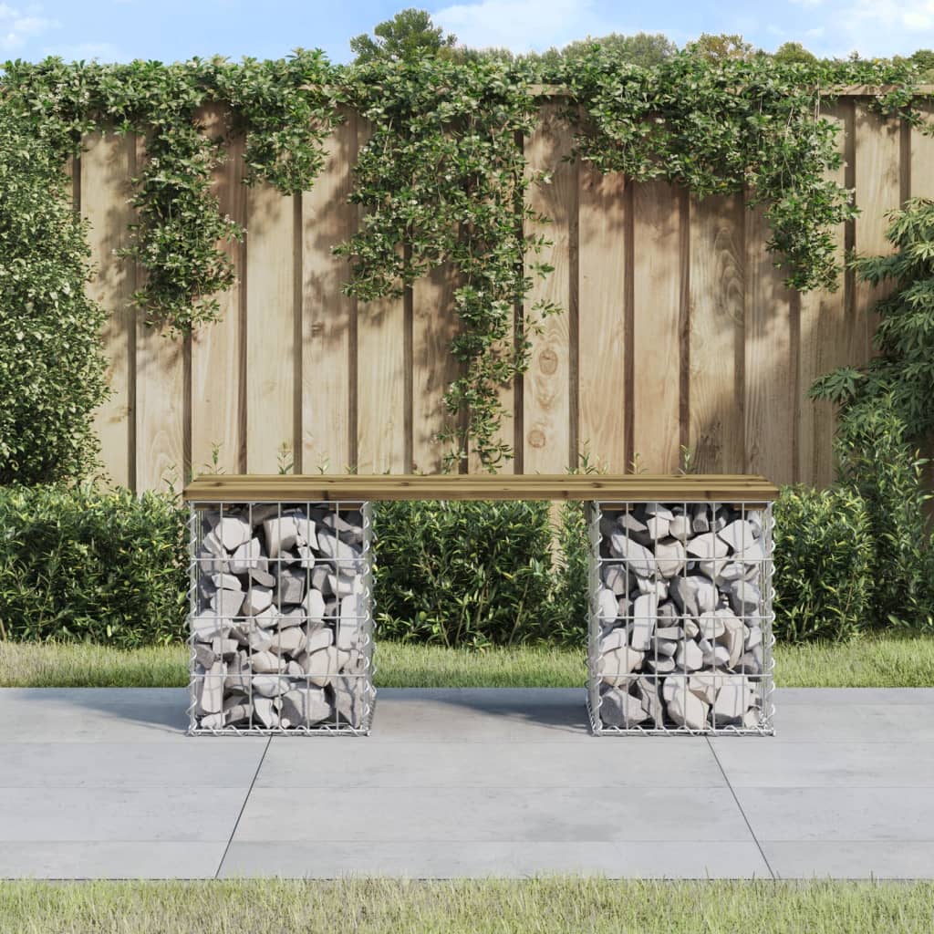 Gabionen Gartenbank Kiefer Imprägniert 103cm