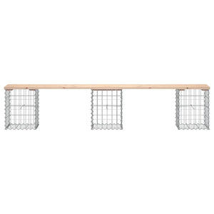 Gartenbank Gabione Kiefer Massivholz 203cm