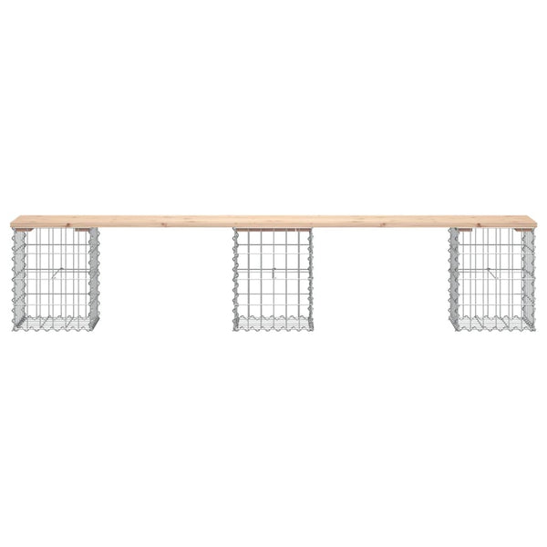 Gartenbank Gabione Kiefer Massivholz 203cm