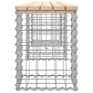 Gartenbank Gabione Kiefer Massivholz 203cm