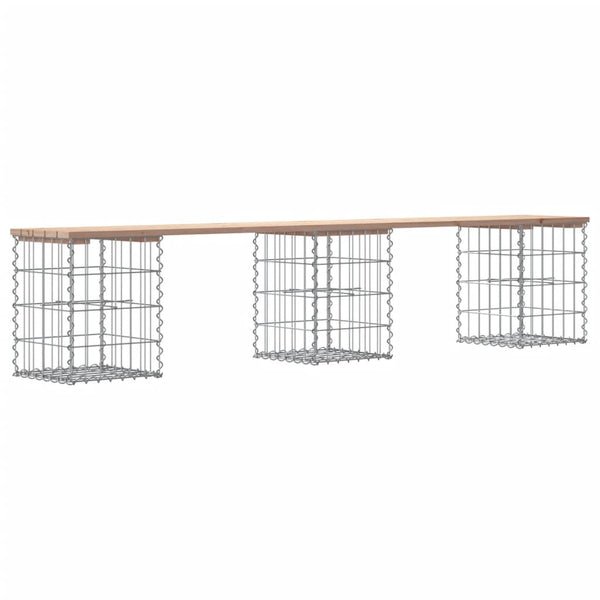 Gartenbank Gabione Kiefer Massivholz 203cm