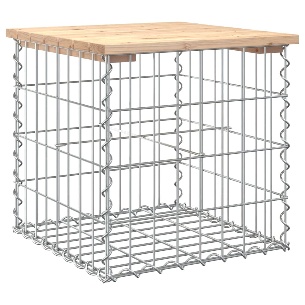 Gartenbank Gabione Kiefer Massivholz 43cm