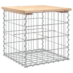 Gartenbank Gabione Kiefer Massivholz 43cm