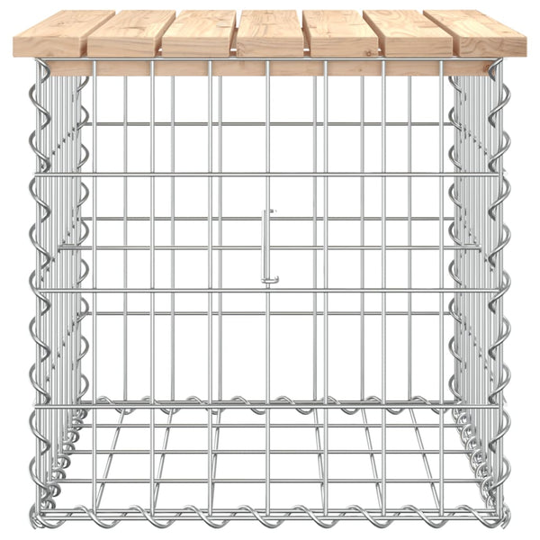 Gartenbank Gabione Kiefer Massivholz 43cm