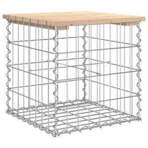 Gartenbank Gabione Kiefer Massivholz 43cm