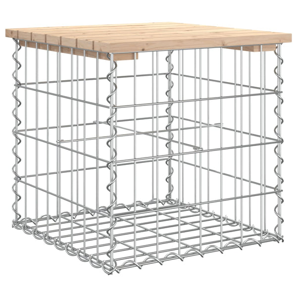 Gartenbank Gabione Kiefer Massivholz 43cm