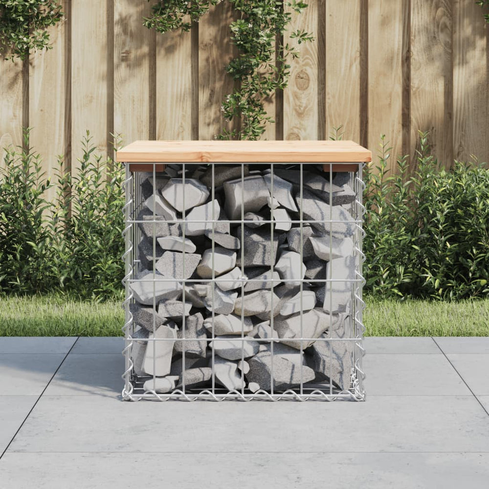 Gartenbank Gabione Kiefer Massivholz 43cm