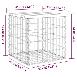 Gartenbank Gabione Kiefer imprägniert 43cm