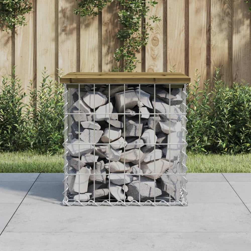 Gartenbank Gabione Kiefer imprägniert 43cm
