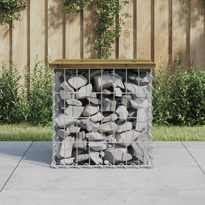 Gartenbank Gabione Kiefer imprägniert 43cm