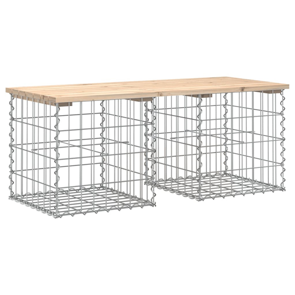 Gabionen Gartenbank Kiefer Massivholz 103cm
