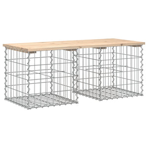 Gabionen Gartenbank Kiefer Massivholz 103cm