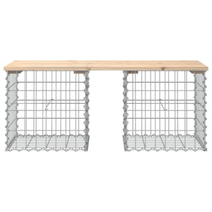 Gabionen Gartenbank Kiefer Massivholz 103cm