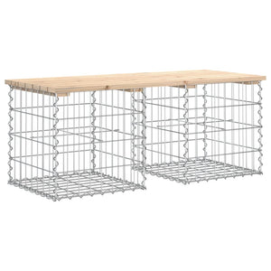 Gabionen Gartenbank Kiefer Massivholz 103cm