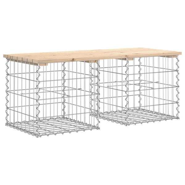 Gabionen Gartenbank Kiefer Massivholz 103cm