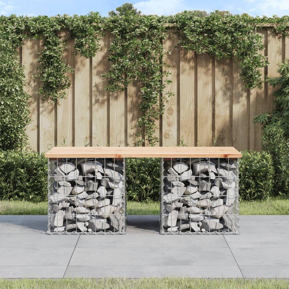 Gabionen Gartenbank Kiefer Massivholz 103cm