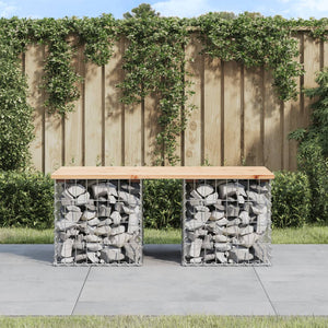 Gabionen Gartenbank Kiefer Massivholz 103cm
