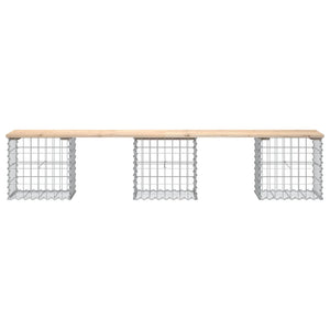 Gartenbank Gabione Kiefer Massivholz 203cm