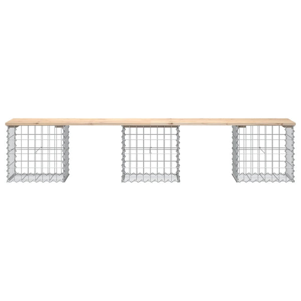 Gartenbank Gabione Kiefer Massivholz 203cm