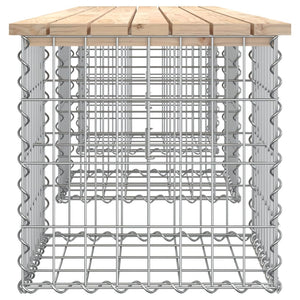 Gartenbank Gabione Kiefer Massivholz 203cm