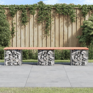 Gabionen Gartenbank 203cm Douglasie Massivholz