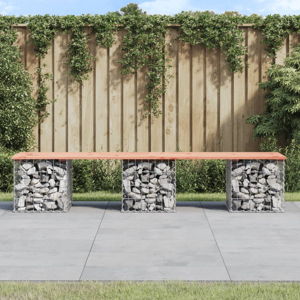 Gabionen Gartenbank 203cm Douglasie Massivholz