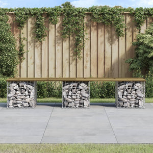 Gartenbank Gabione Kiefer imprägniert 203cm