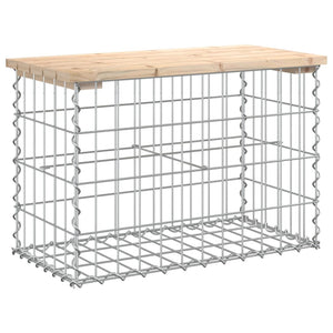 Gabionen Gartenbank Kiefer Massivholz 63cm
