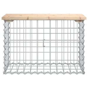 Gabionen Gartenbank Kiefer Massivholz 63cm