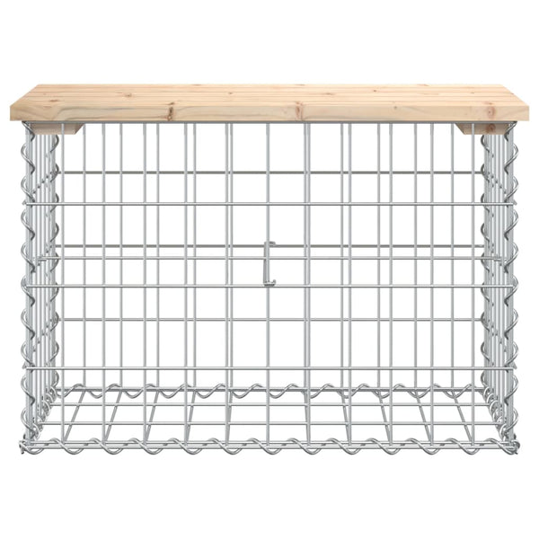 Gabionen Gartenbank Kiefer Massivholz 63cm